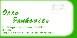 otto pankovits business card