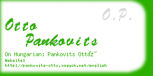 otto pankovits business card